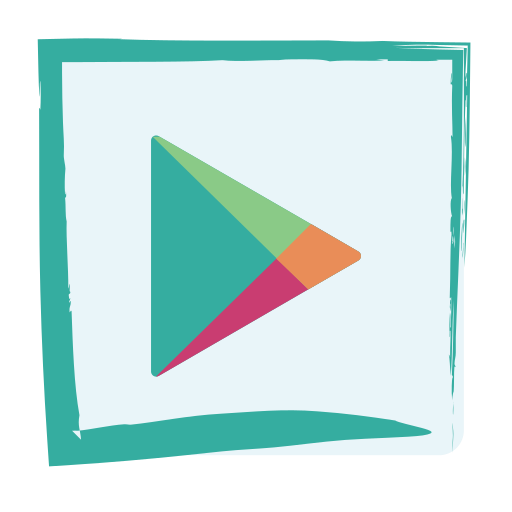 Google play store, media, social icon